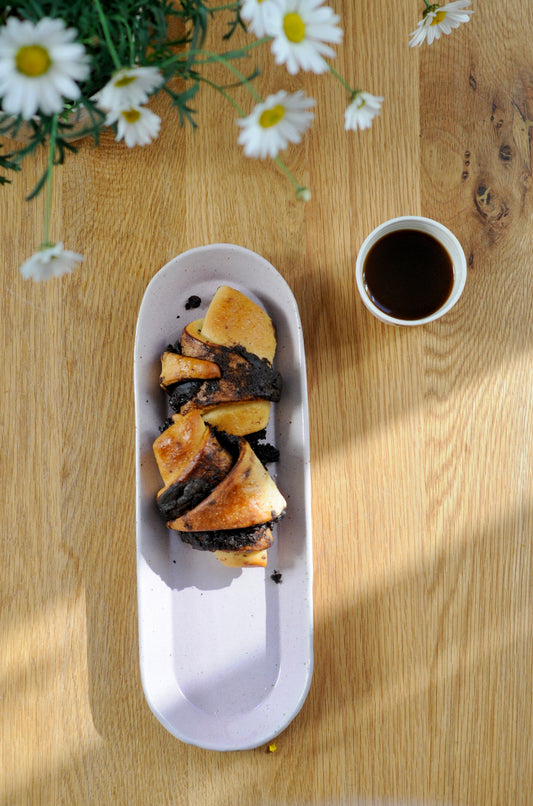 צלחת הגשה ורדרדה