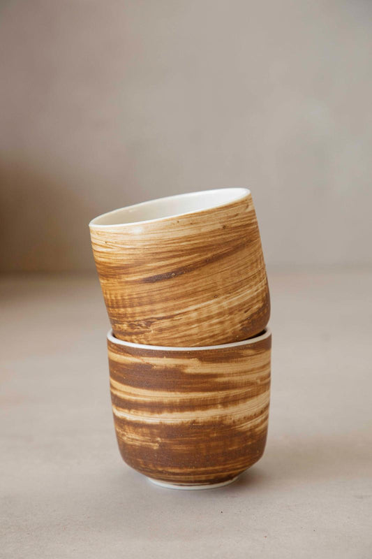 כוס פורצלן מצופה בחרסית מדברית