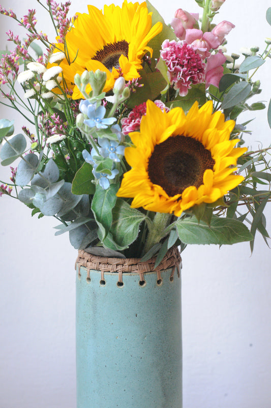 Turquoise Weaved Vase