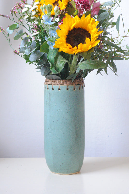 Turquoise Weaved Vase