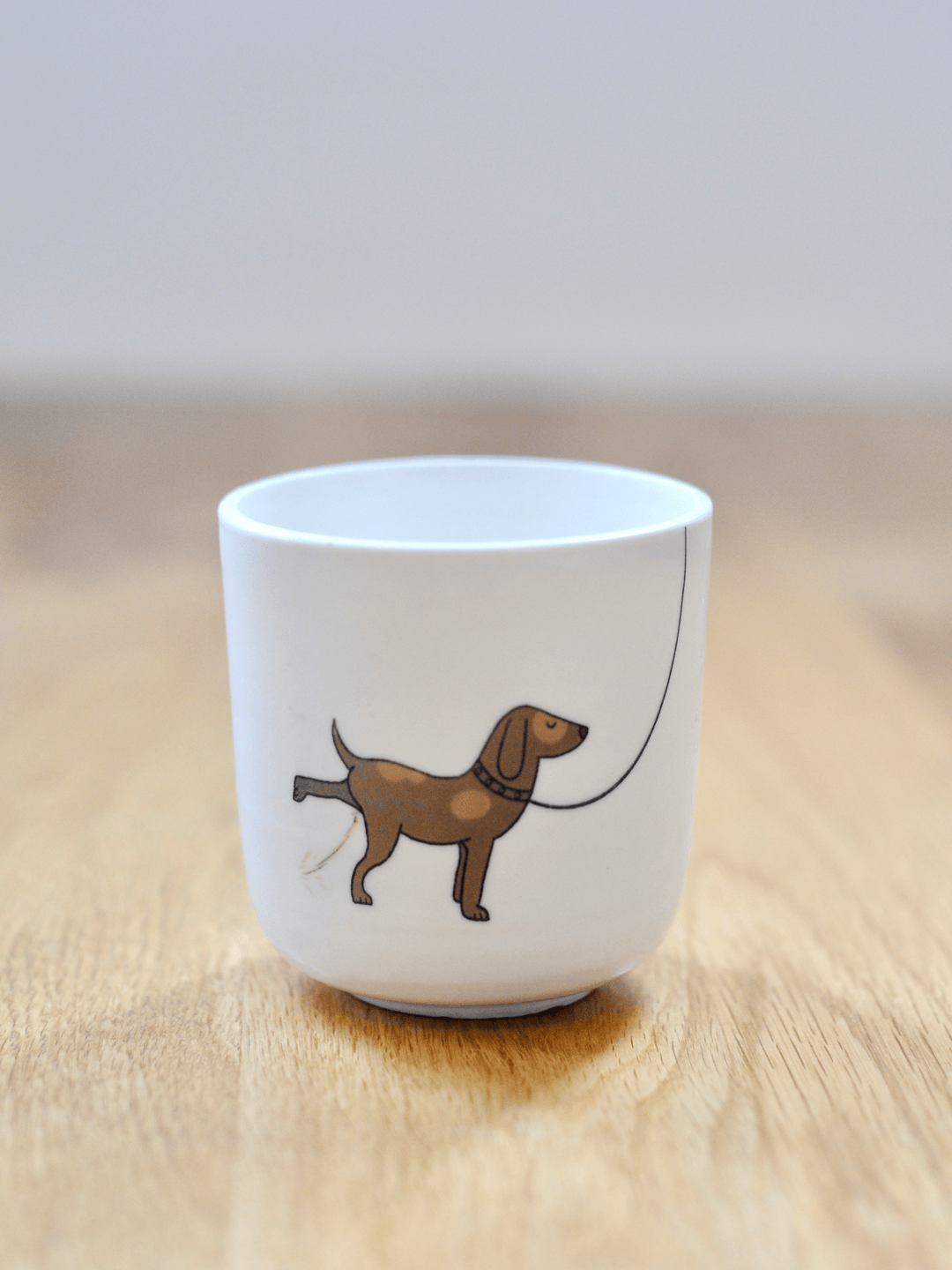 כוס עם דקאל כלב בטיול